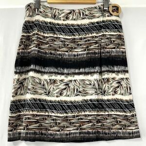 STUDIO C VTG 90s Linen Botanical Nature Print Faux Wrap Mini Skirt Womens 12